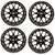 Golf Cart GTW 12x7 Matte Black Vortex Wheels | Set of 4 | 3:4 Offset 4/4