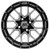 Golf Cart GTW 12x7 Matte Black Machined Vortex Wheel | 3:4 Offset 4/4 Pattern