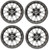 Golf Cart GTW 12x7 Matte Grey Machined Vortex Wheels | Set of 4 | 3:4 Offset 4/4