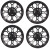 Golf Cart GTW 14x7 Matte Black Bravo Offroad Wheels | Set of 4 | 3:4 Offset 4/4