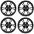 Golf Cart GTW 14x7 Matte Black Wheels | Set of 4 | 3:4 Offset 4/4