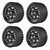 Golf Cart GTW 10" Specter Matte Black Wheel | 22-10-10 AT Tire | Set of 4