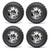 Golf Cart GTW 10" Vampire Machined Black Wheel | 22-11-10 AT Tire | Set of 4