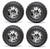 Golf Cart GTW 10" Vampire Machined Black Wheel | 22-11-10 AT Tire | Set of 4