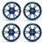 Golf Cart GTW 15x7 Black w/ Blue Spyder Wheel | Set of 4 | 3:4 Offset 4/4 Pattern