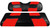 MadJax Riptide Black / Red Front Seat Covers | Club Car DS 2000-Up