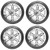 Golf Cart GTW 14" Specter Chrome Wheel | 205/30-R14 DOT Tire | Set of 4