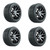 Golf Cart GTW 14" Pursuit Machined Black Wheels | 225/30-14 Street Tire | Set 4
