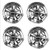 Golf Cart 8" GTW 10 Spoke SS Chrome Wheel Cover Hub Cap | Set of 4