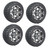 Golf Cart GTW 12" Specter Machined Black Wheel | 22x11-12 AT Tire | Set of 4