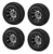 Golf Cart GTW 10" Tempest Machined Black Wheel | 22-10-10 AT Tire | Set of 4