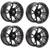 Golf Cart GTW 12x7 Matte Black Wheels | Set of 4 | 3:4 Offset 4/4