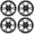 Golf Cart GTW 12x7 Matte Black Wheels | Set of 4 | 3:4 Offset 4/4