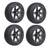 Golf Cart GTW 14" Specter Black Matte Wheel | 205/30-14 Low Pro Tire | Set of 4