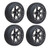 Golf Cart GTW 14" Specter Black Matte Wheel | 205/30-14 Low Pro Tire | Set of 4