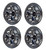 Golf Cart 8" MadJax Shift 5 Spoke SS Chrome Wheel Cover Hub Cap | Set of 4