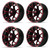 Golf Cart GTW 15x7 Black w/ Red Spyder Wheel | Set of 4 | 3:4 Offset 4/4 Pattern