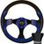 EZGO 1994.5-Up Golf Cart Blue Rally Steering Wheel Black Adaptor Kit