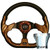 EZGO 1994.5-Up Golf Cart Woodgrain Racer Steering Wheel Chrome Kit