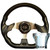 Club Car Precedent 2004-Up Golf Carbon Fiber Racer Steering Wheel Chrome Kit