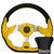 Club Car DS 1982-Up Golf Cart Yellow Racer Steering Wheel Black Adapter Kit