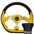 Yamaha G2-G29 Golf Cart Yellow Racer Steering Wheel Black Adaptor Kit