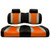 EZGO Golf Cart TXT RXV | Madjax Tsunami Seat Cushions Black Silver Orange