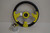 13” Yellow / Black Razor Steering Wheel | Yamaha Golf Cart 1996-Up | Chrome