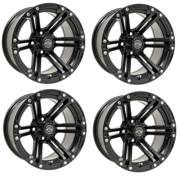 Golf Cart GTW 14x7 Matte Black Specter Wheels | Set of 4 | 3:4 Offset 4/4