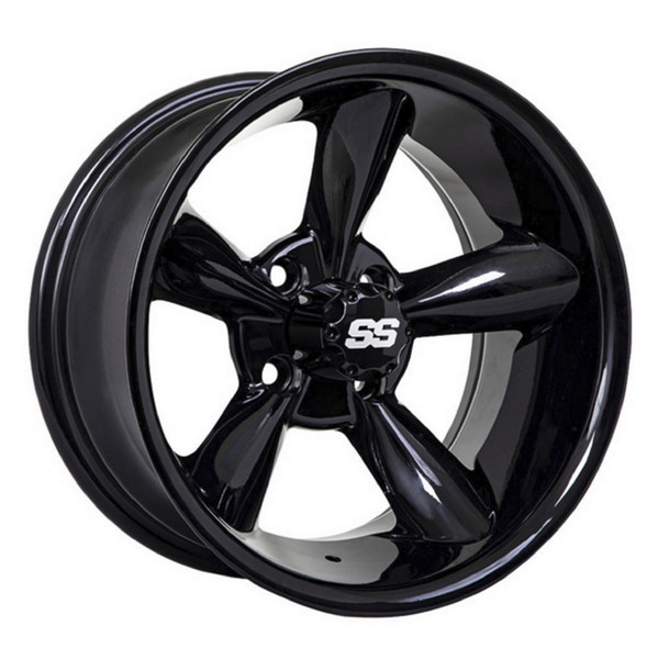 Golf Cart GTW 14x7 Black Godfather Wheel | 3:4 Offset 4/4 Pattern