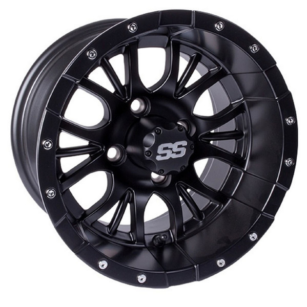 Golf Cart GTW 12x7 Matte Black Diesel Wheel | 3:4 Offset 4/4 Pattern