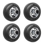 Golf Cart GTW 10" Storm Trooper Machined Wheel | 205/65-10 Street Tire | Set of 4