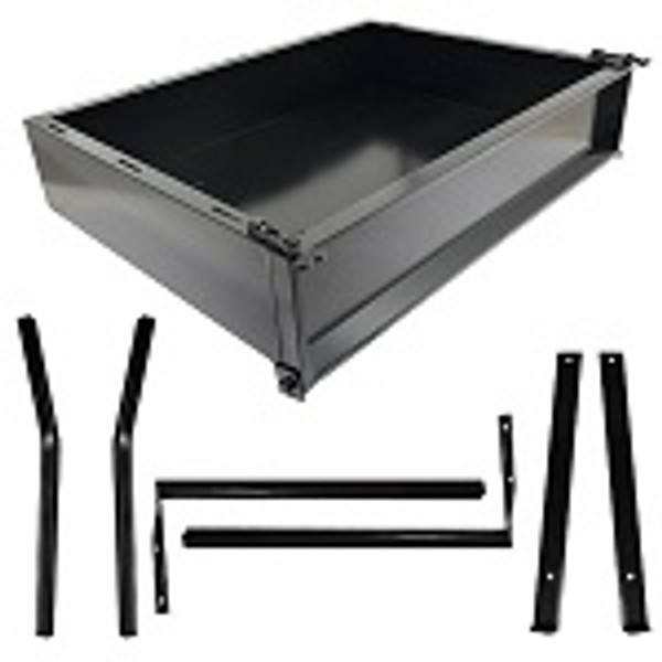 GTW Black Steel Rear Cargo Box Kit | 2008-2016 EZGO RXV Golf Cart | 04-043