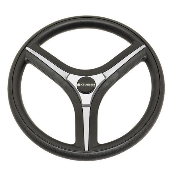 Gussi Italia Brenta Black Silver Steering Wheel | Yamaha Golf Cart 1996-Up