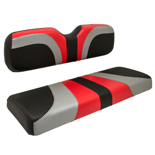 RedDot Blade Front Seat Covers | Club Car DS Golf Cart | Red Silver Black