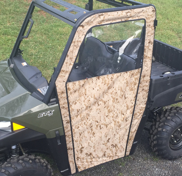 Polaris Ranger Midsize 2015+ Soft Vinyl Side Door Enclosures | Made to Order | Camo