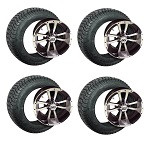 Golf Cart GTW 10" Storm Trooper Machined Wheel | 205/50-10 DURO Tire | Set of 4