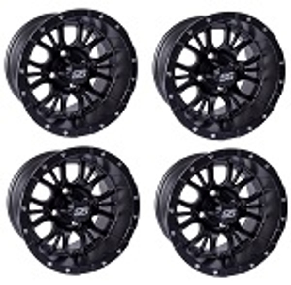 Golf Cart GTW 12x7 Matte Black Diesel Wheels | Set of 4 | 3:4 Offset 4/4