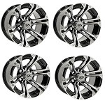 Golf Cart GTW 12x7 Machined Black Specter Wheels | Set of 4 | 3:4 Offset 4/4