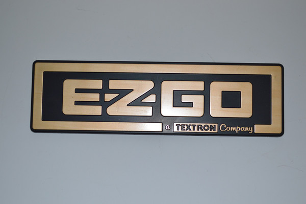 EZGO Golf Cart 1989-2010 Black and Gold Front Name Plate | 71037-G02