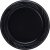 Genuine Joe Round Plastic Black Plates 10427