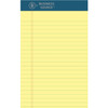 Business Source 5x8 Premium Writing Pad, 12 / Dozen, Tear Proof, Yellow