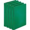 Business Source Basic Round Ring Binders, 1", Green, 4/pack
