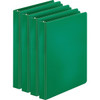 Business Source Basic Round Ring Binders, 1", Green, 4/pack