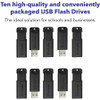 Verbatim 32GB PinStripe USB 3.0 Flash Drive, Business 10pk, Black VER70902