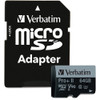 Verbatim 64GB Pro II Plus 1900X microSDXC Memory Card with Adapter, UHS-II V90 U3 Class 10 VER99168