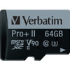 Verbatim 64GB Pro II Plus 1900X microSDXC Memory Card with Adapter, UHS-II V90 U3 Class 10 VER99168