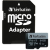 Verbatim 64GB Pro II Plus 1900X microSDXC Memory Card with Adapter, UHS-II V90 U3 Class 10 VER99168