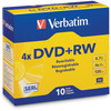 Verbatim DVD+RW 4.7GB 4X with Branded Surface - 10pk Jewel Case VER94839