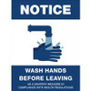 Lorell NOTICE Wash Hands Before Leaving Sign LLR00256